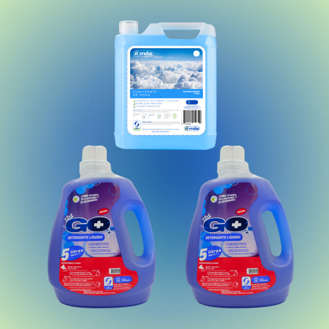 PACK 1 Suavizante Rmás 5 litros + 2 Detergentes GO+ 5 litros