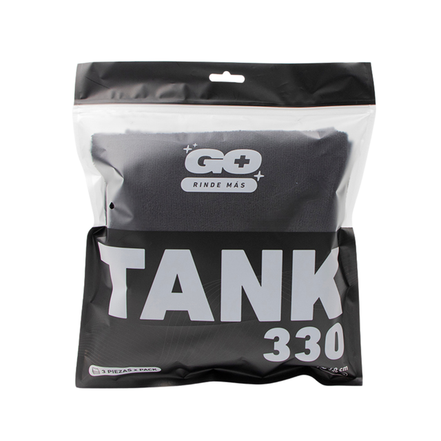 TANK330 GO+ 3 paños microfibra 40x40cm 330 gsm edgeless