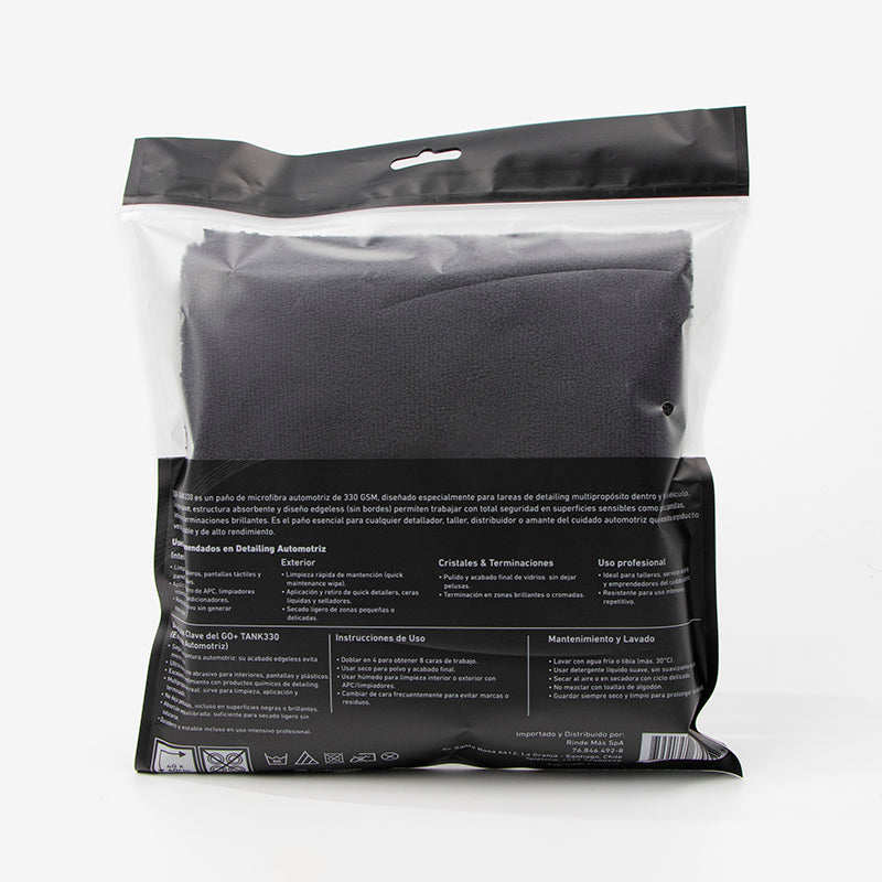 TANK330 GO+ 3 paños microfibra 40x40cm 330 gsm edgeless