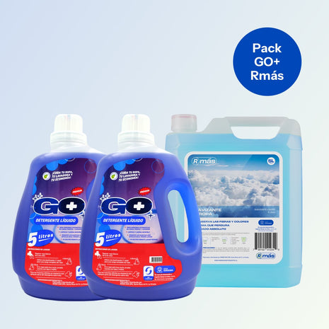 PACK 1 Suavizante Rmás 5 litros + 2 Detergentes GO+ 5 litros