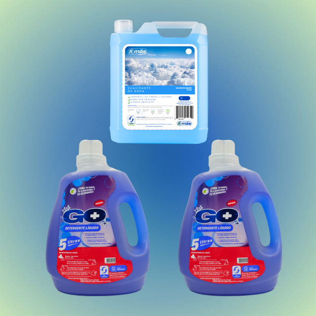 PACK 1 Suavizante Rmás 5 litros + 2 Detergentes GO+ 5 litros